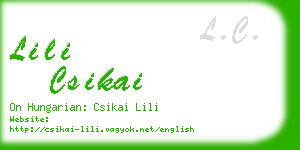 lili csikai business card